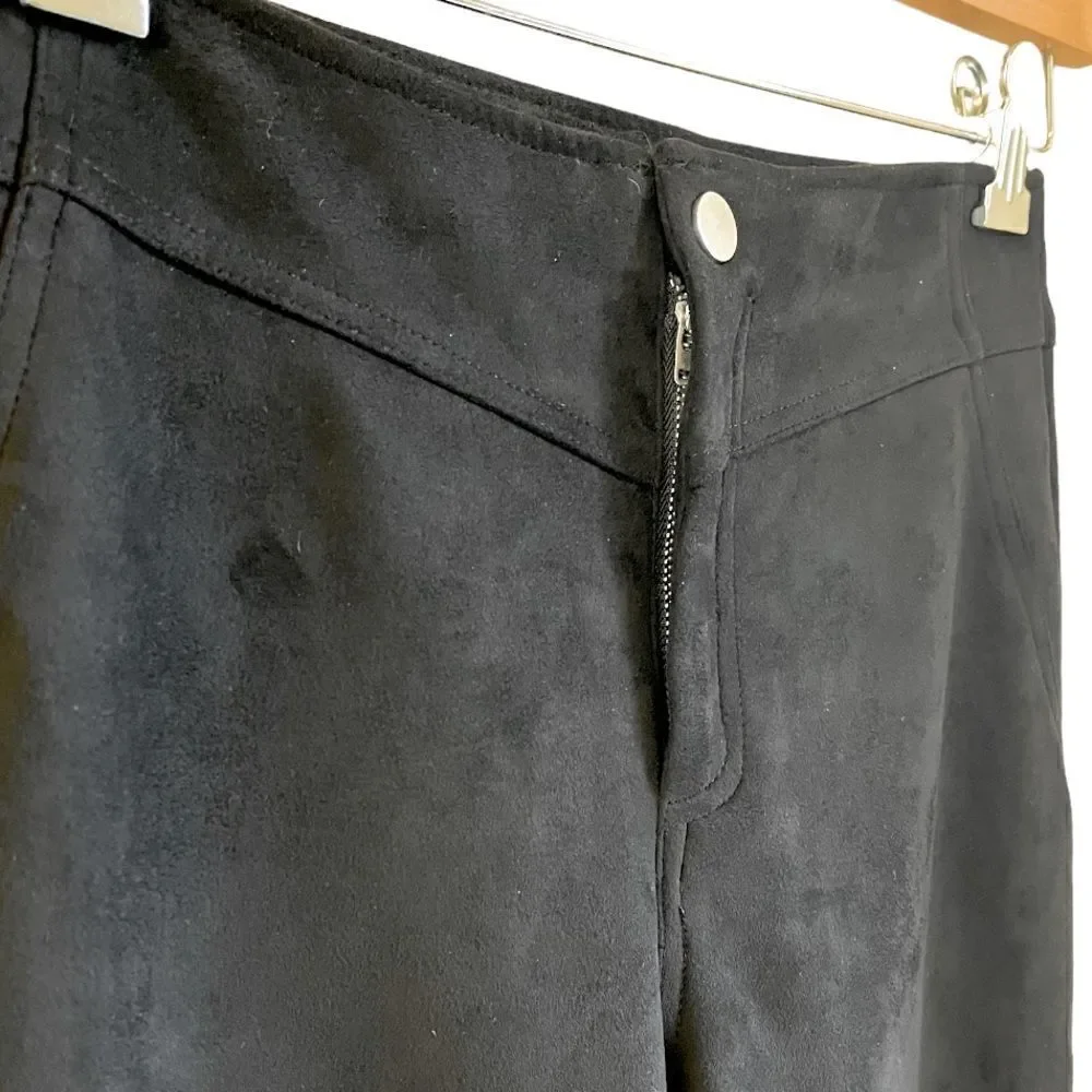 NWT! MANGO 🥭 | Black Faux Suede Skinny Pants (XS)